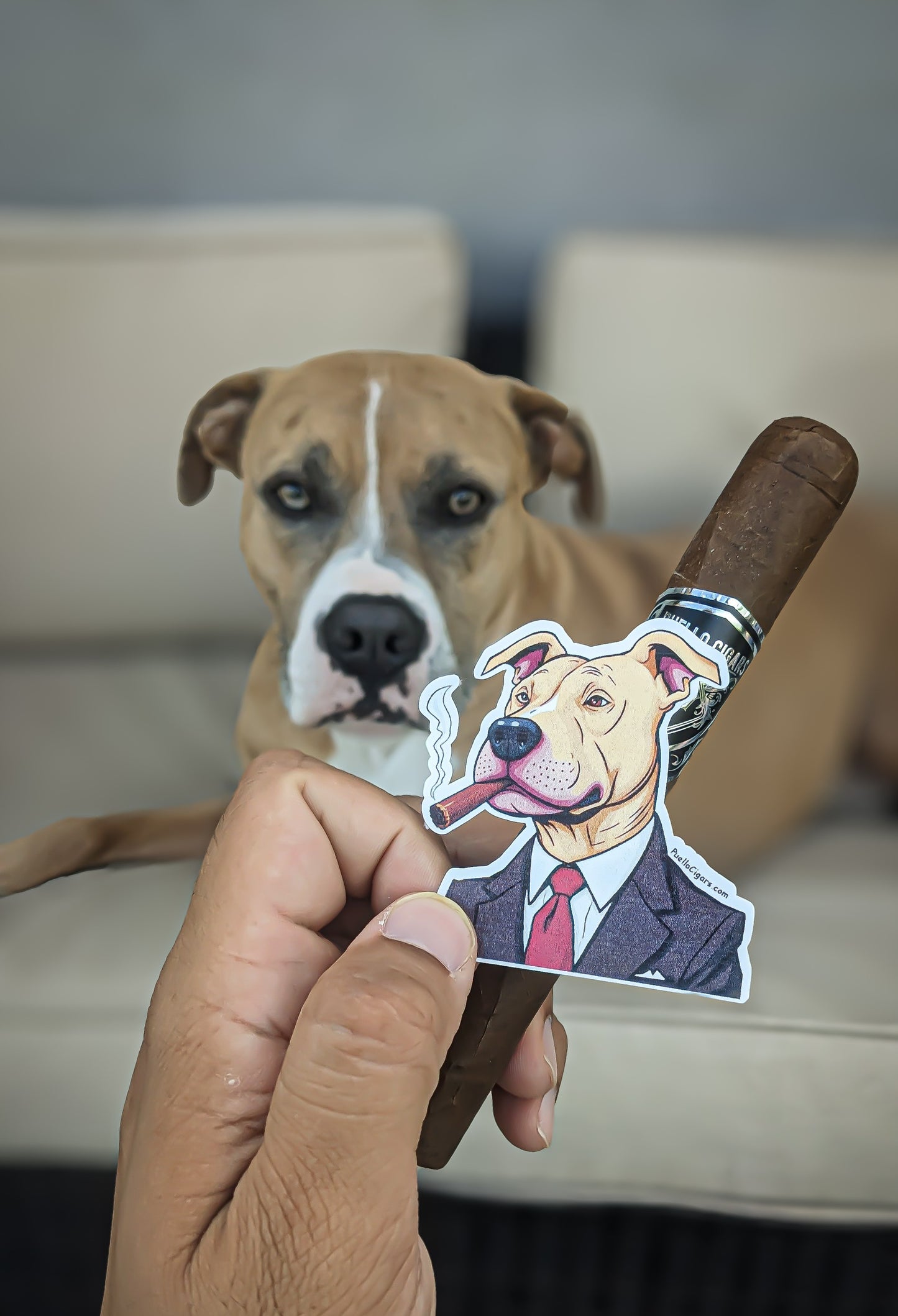 Smoking Pitbull Sticker