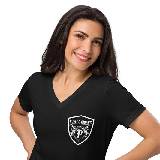 P.C Women’s White Logo V-Neck